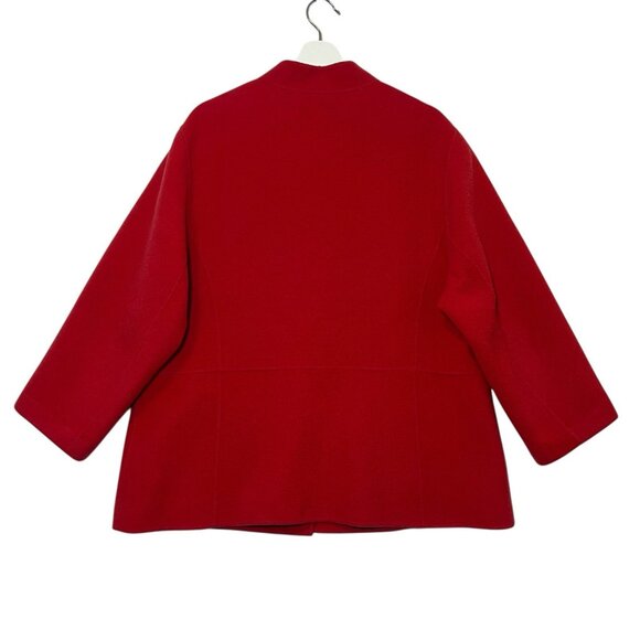 Eileen Fisher Wool Cashmere Jacket Coat Women’s Size 2X Red Buttons Pockets - Picture 2 of 10